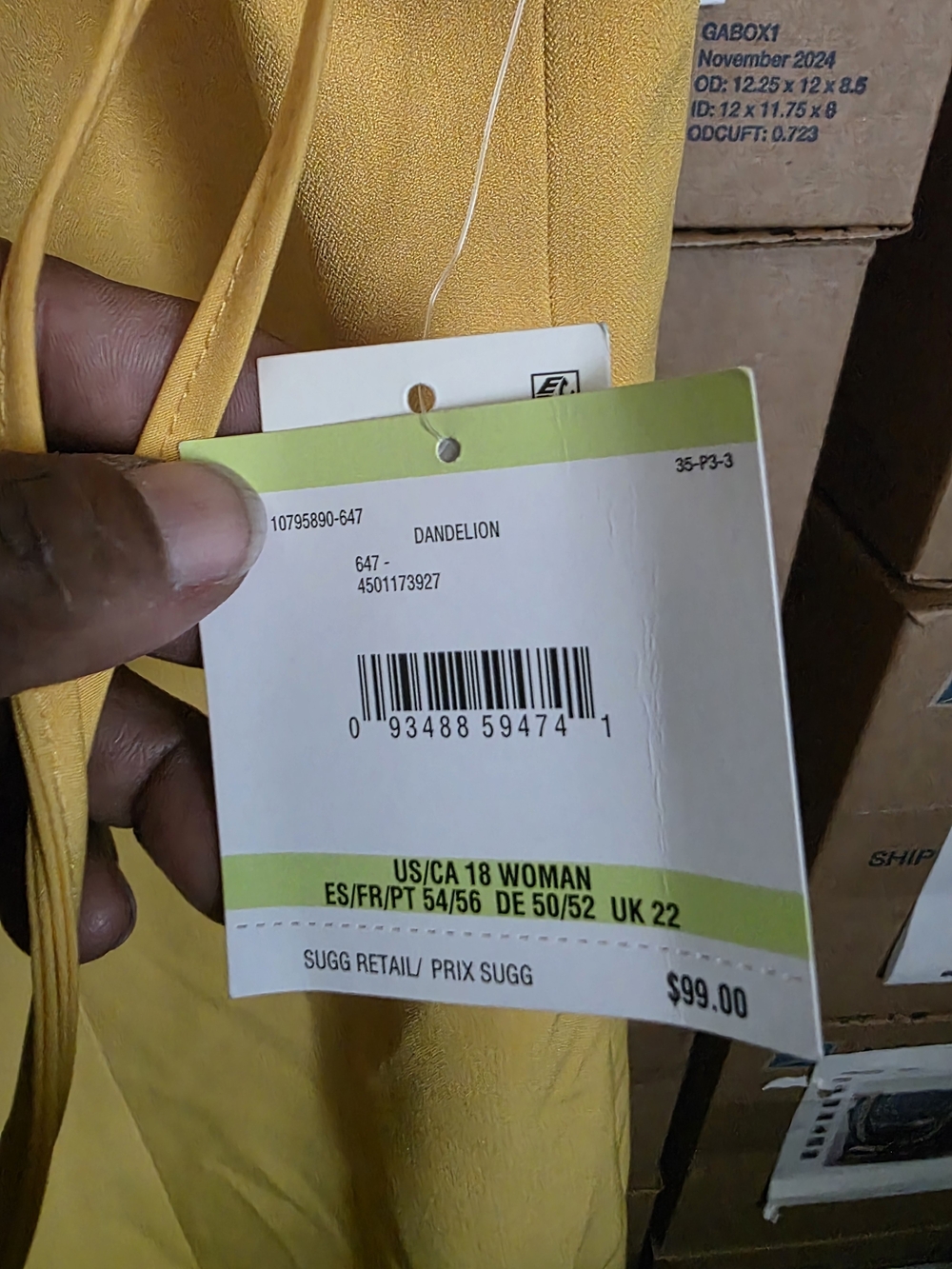Kasper Sleeveless Yellow Shift Dress - Picture 5 of 6